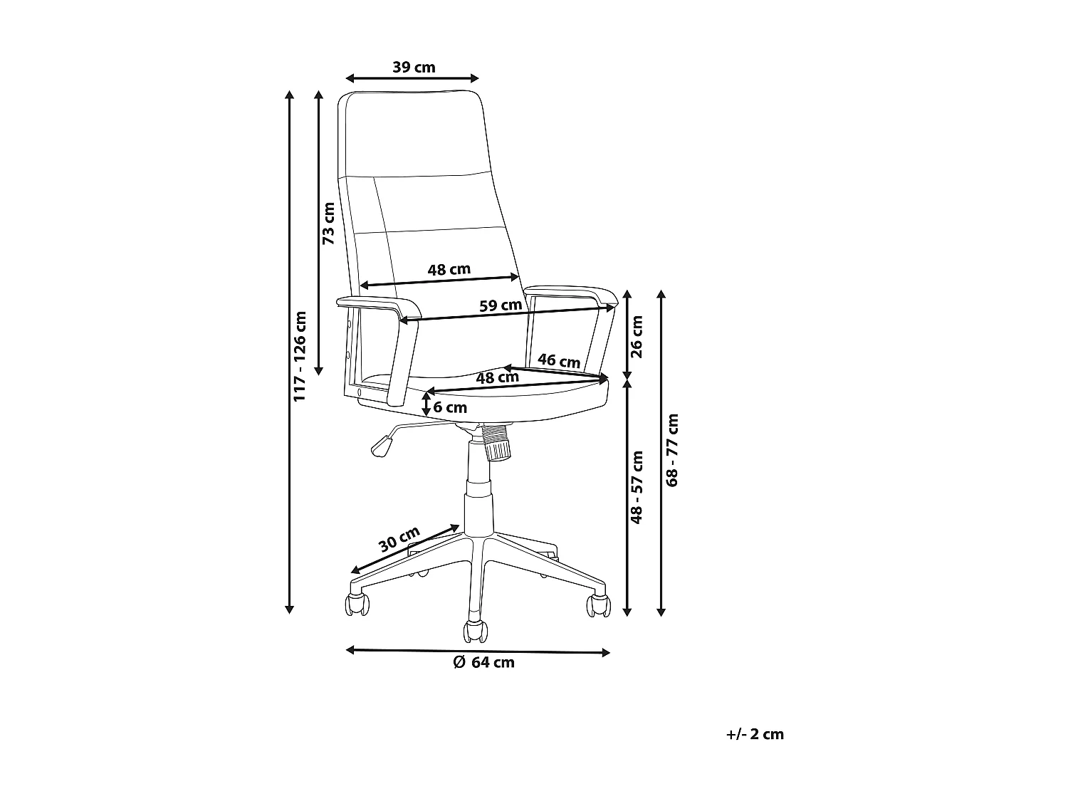 Chaise de bureau noire et marron DELUXE