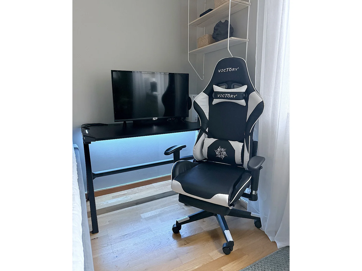 Siège de gaming VICTORY Cuir PU Blanc