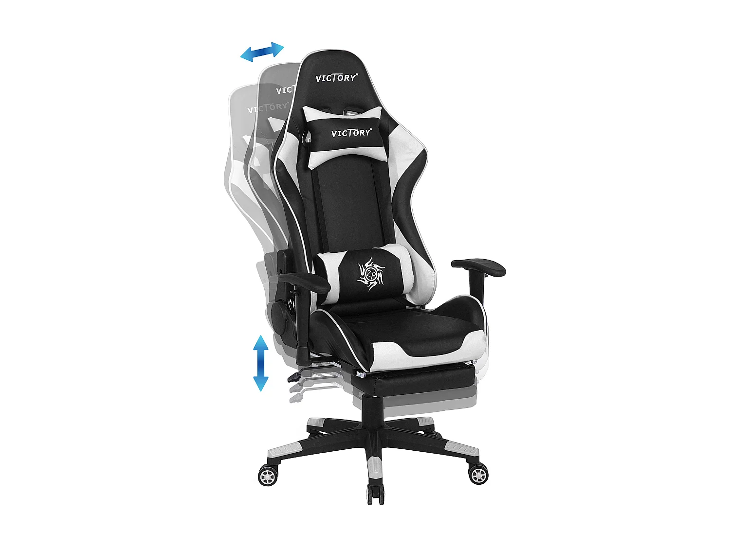 Siège de gaming VICTORY Cuir PU Blanc