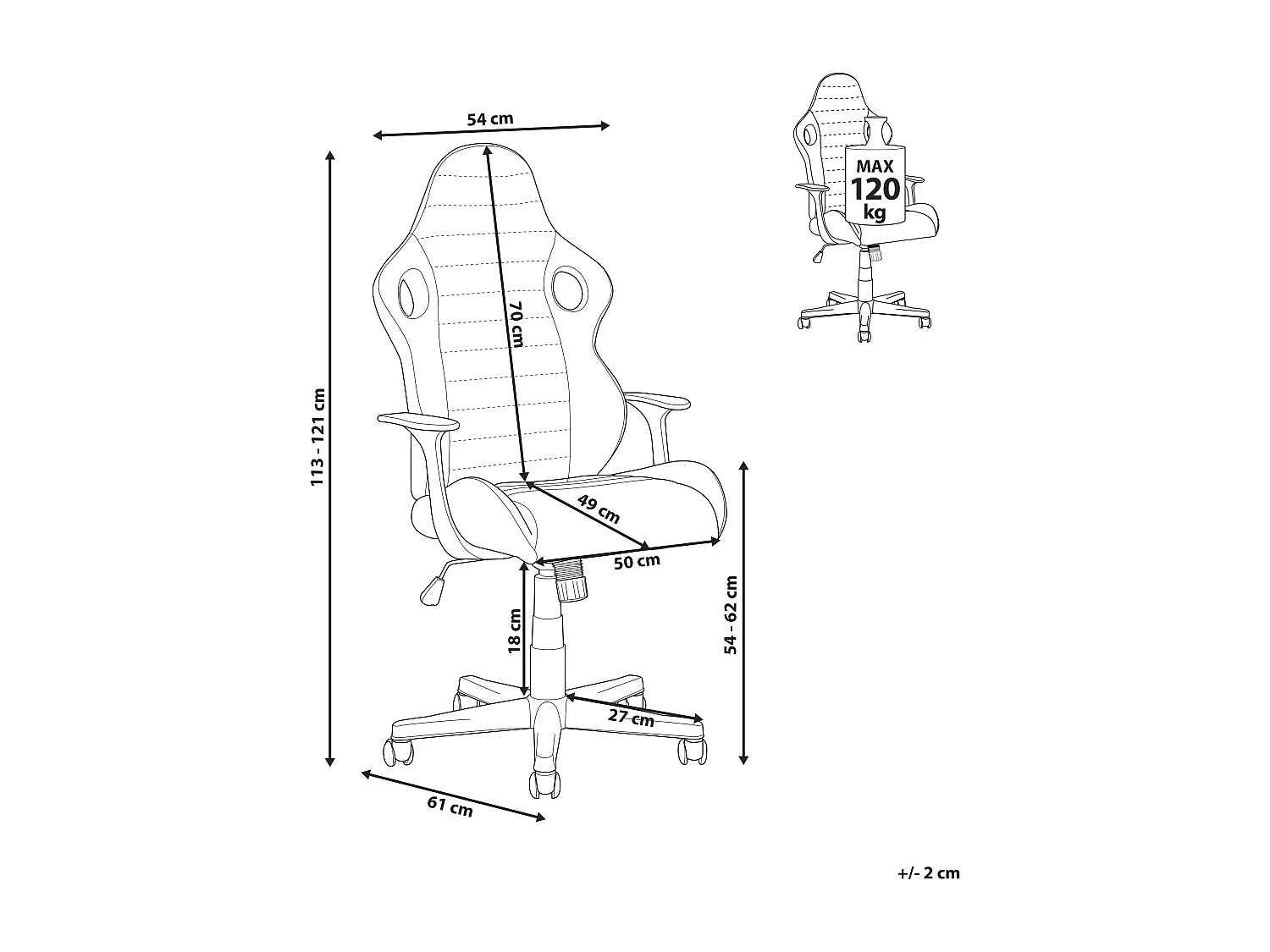 Chaise de bureau SUPREME Cuir PU Marron