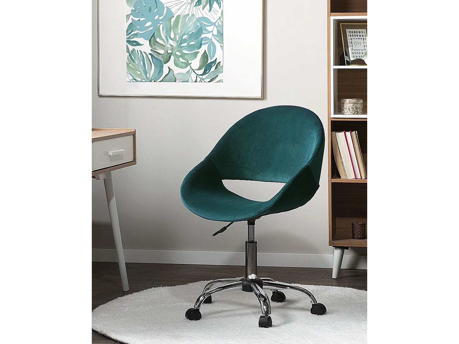 Chaise de bureau SELMA Velours Vert émeraude