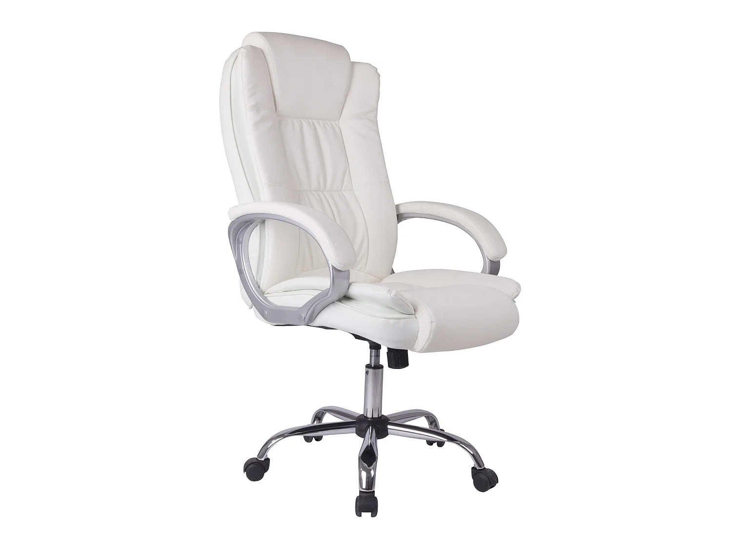Chaise de Bureau Karen Elevable et Fauteuil inclinable en Simili Cuir Blanc