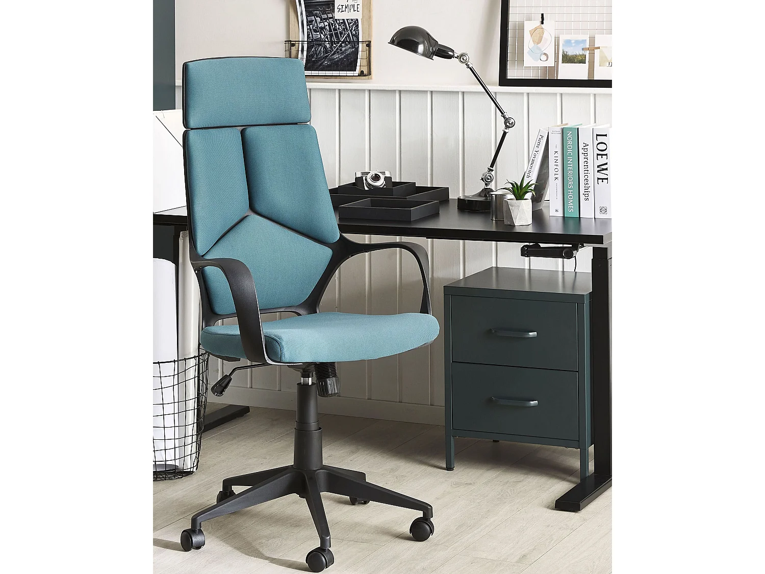 Chaise de bureau DELIGHT Bleu paon