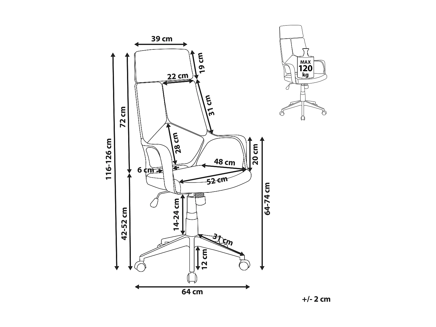 Chaise de bureau DELIGHT Bleu paon