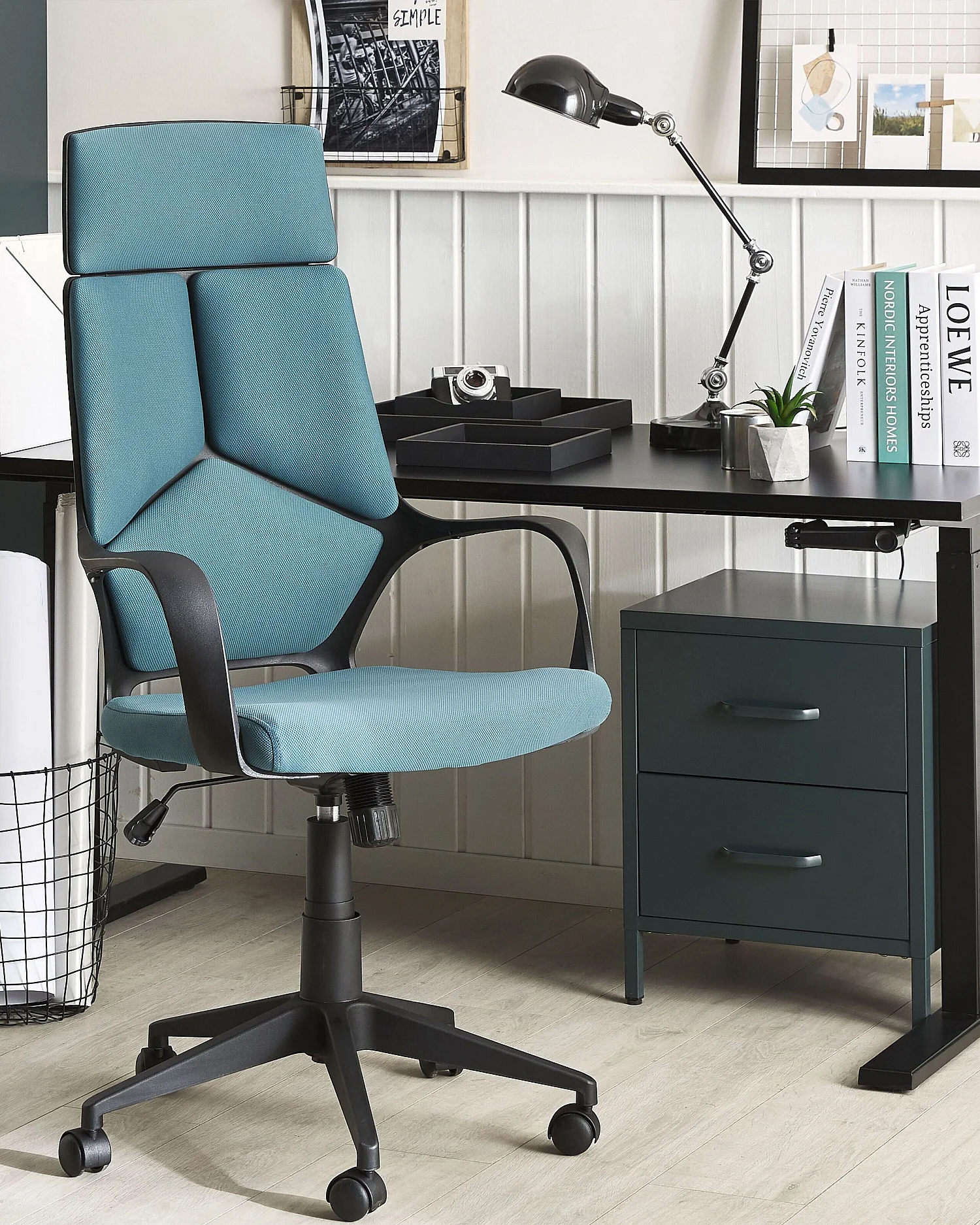 Chaise de bureau DELIGHT Bleu paon