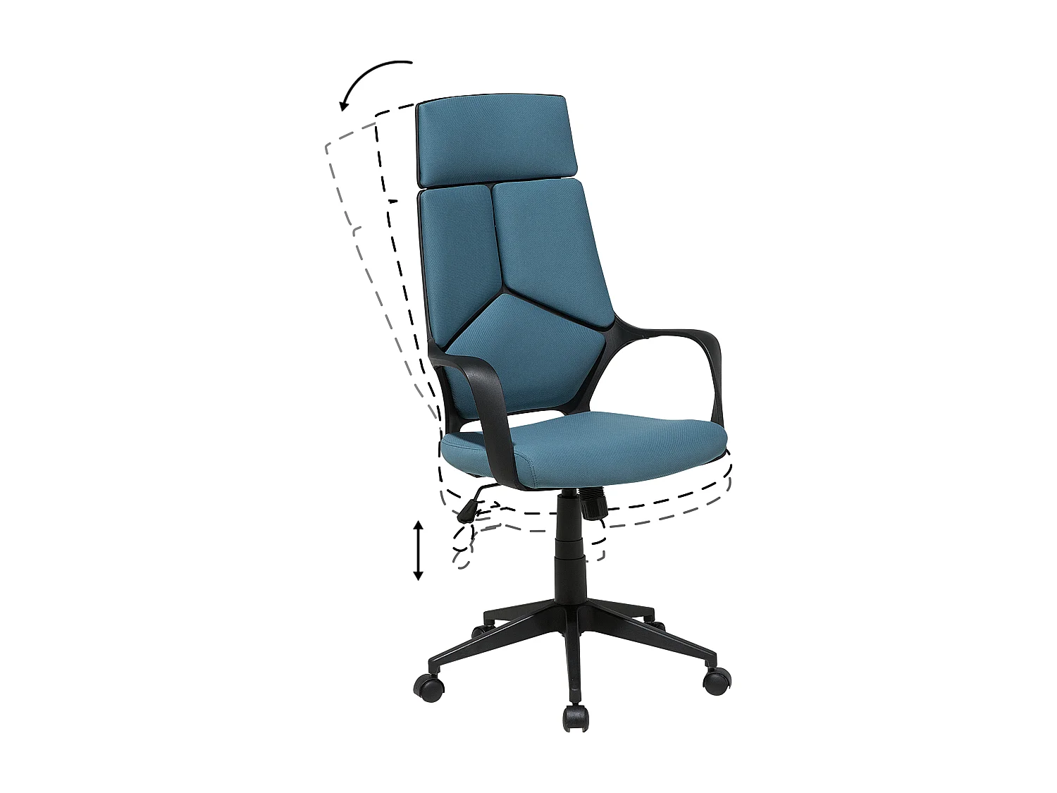 Chaise de bureau DELIGHT Bleu paon