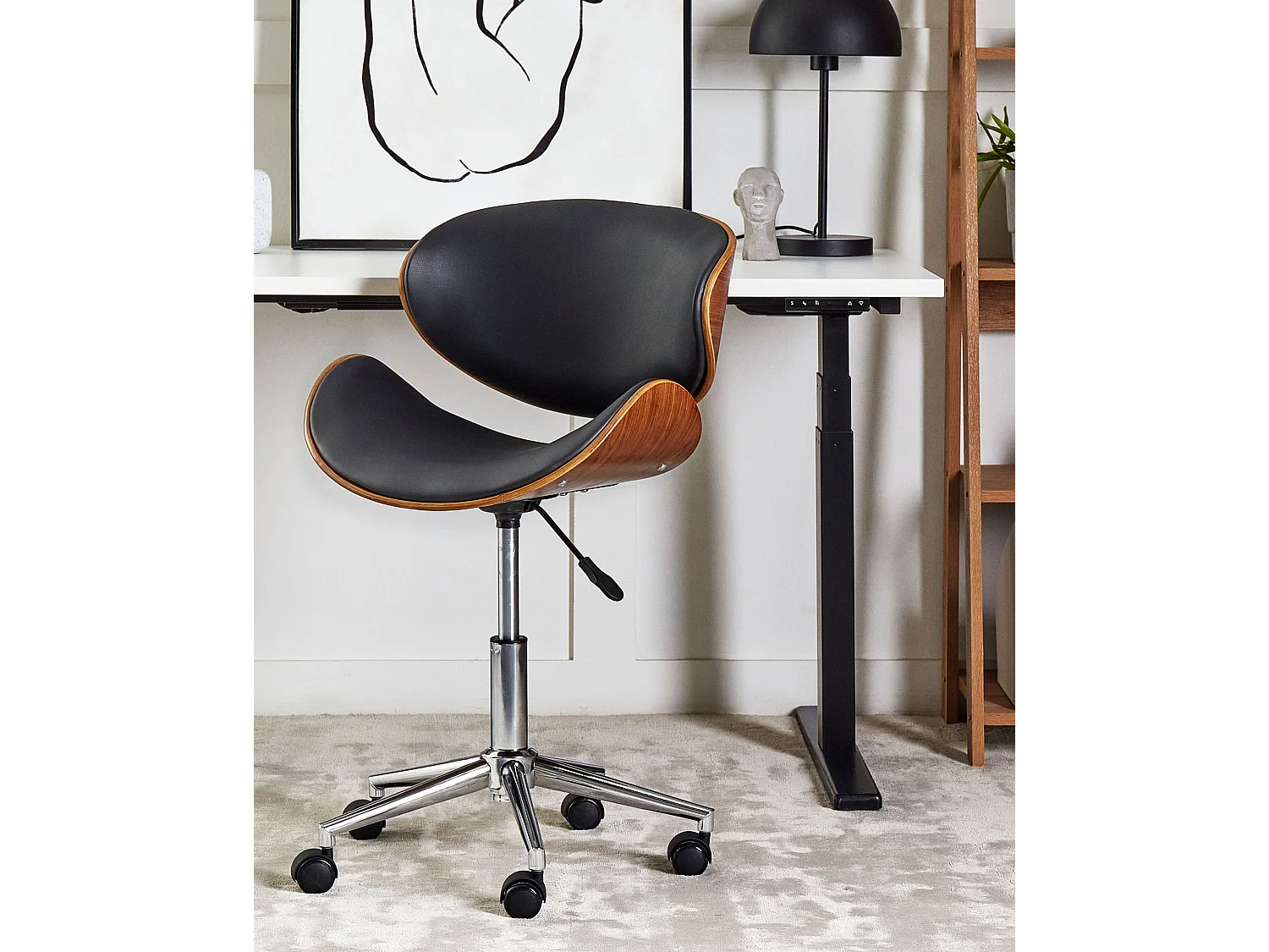 Chaise de bureau ROTTERDAM Cuir PU Noir
