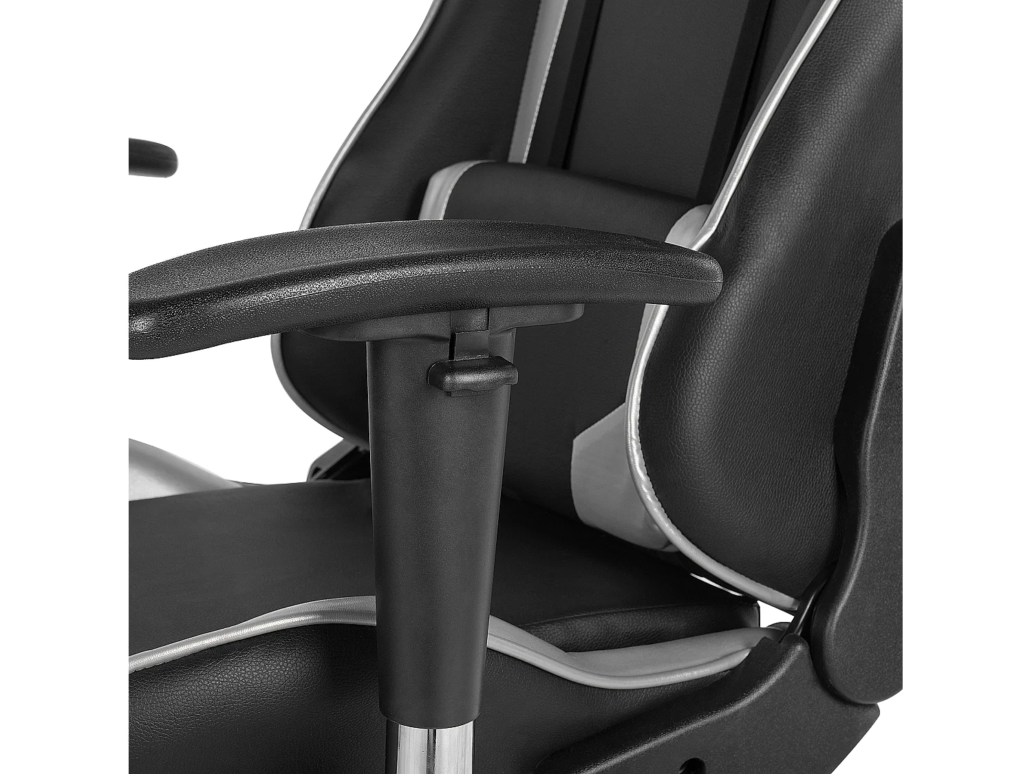 Fotel gamingowy Obrotowy KNIGHT Ekoskóra Srebrny