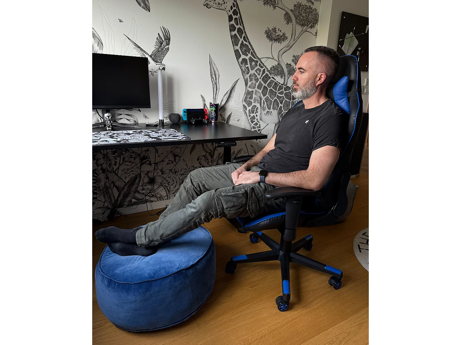 Bureaustoel Draaibaar GAMER Kunstleer Donkerblauw