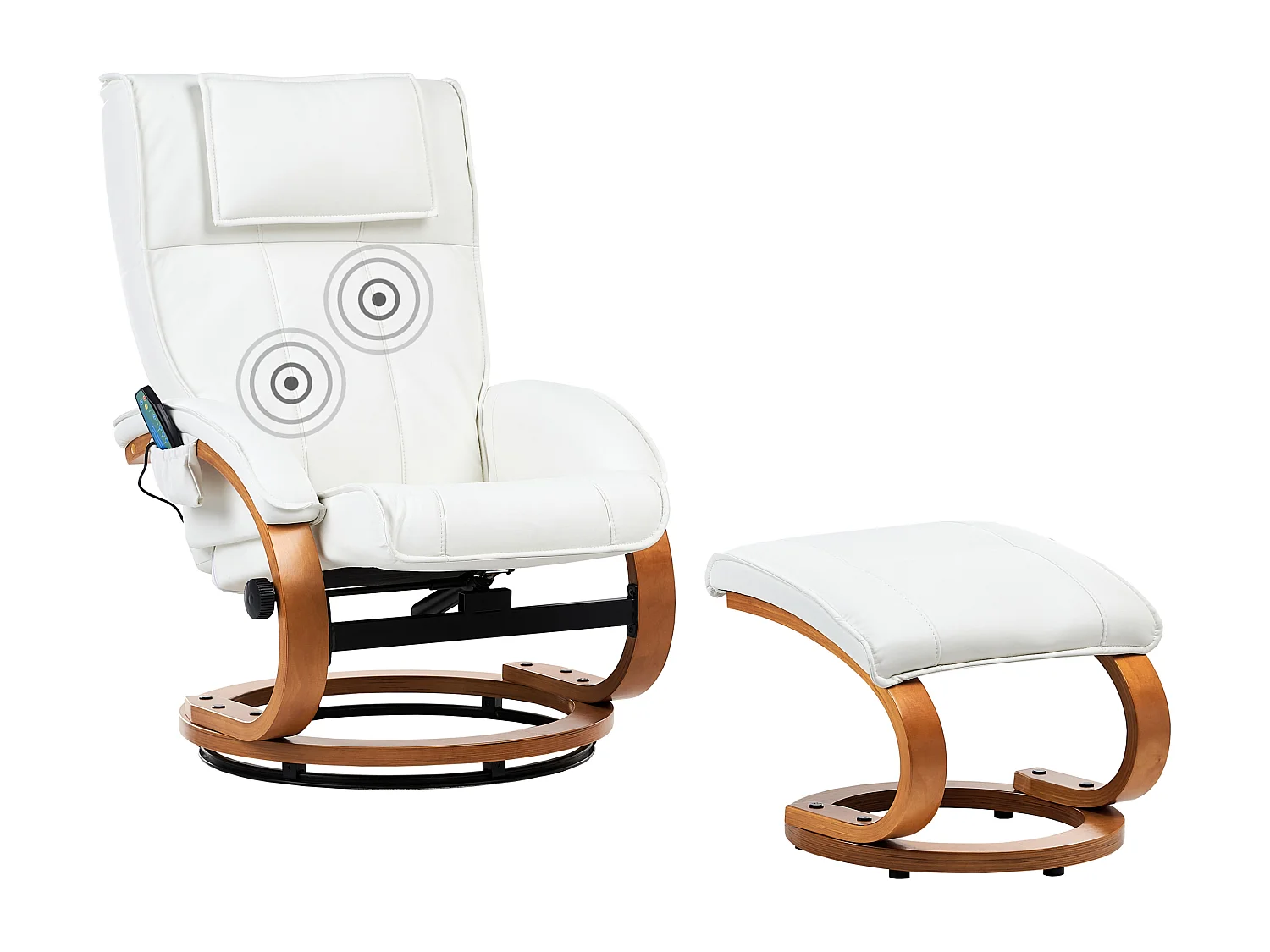 Fauteuil massant MAJESTIC Cuir PU Blanc