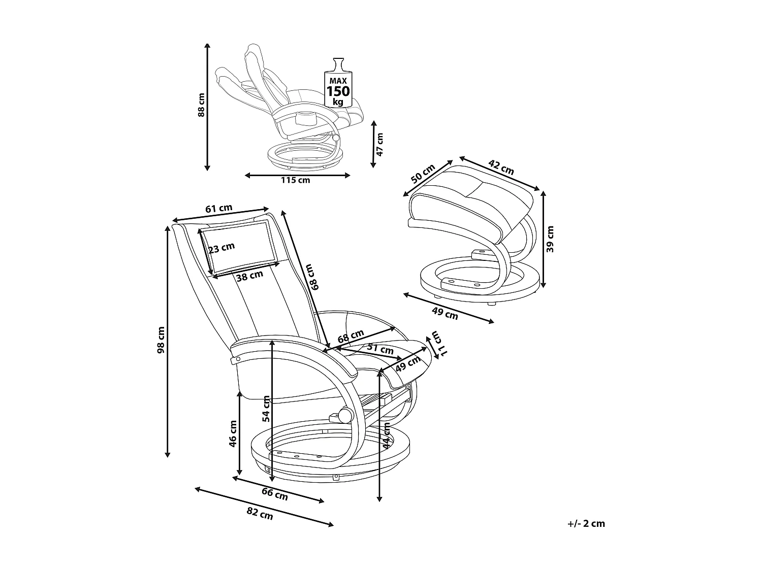 Fauteuil massant MAJESTIC Cuir PU Blanc