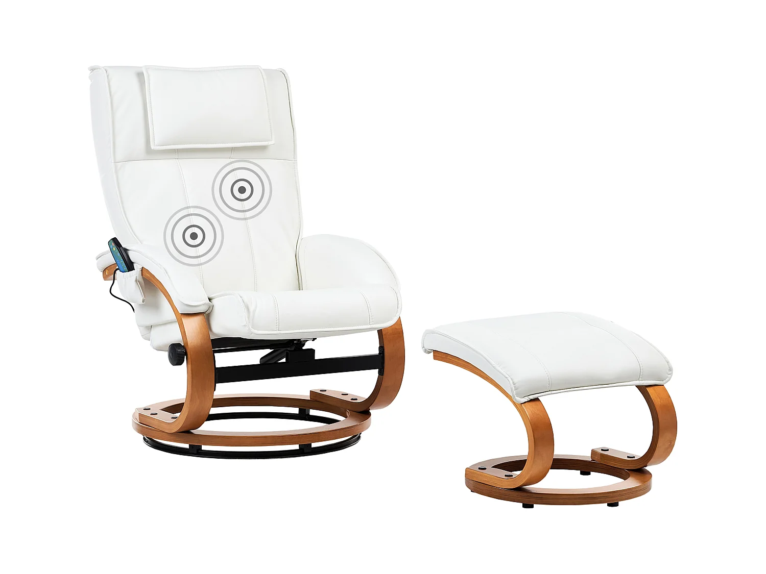 Fauteuil massant MAJESTIC Cuir PU Blanc