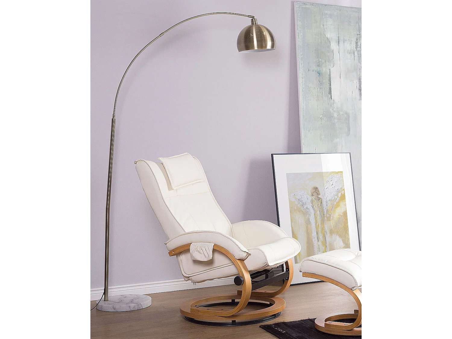 Fauteuil massant MAJESTIC Cuir PU Blanc