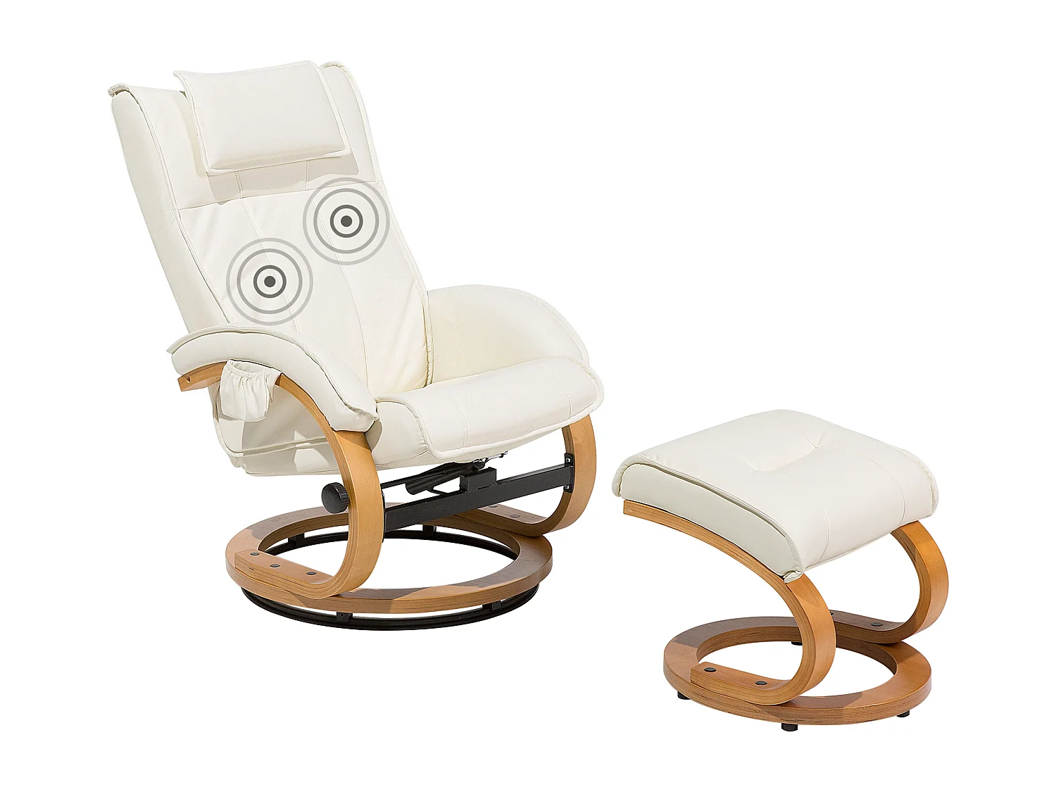 Fauteuil massant MAJESTIC Cuir PU Blanc