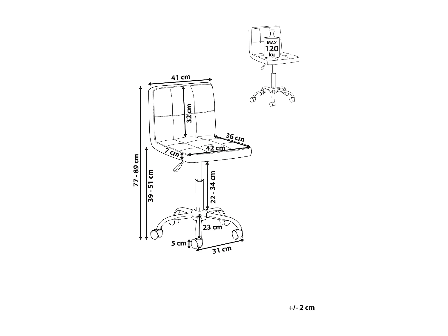 Arbeitsstuhl Arbeitshocker Hocker mit Rollen grau Polyester Marion
