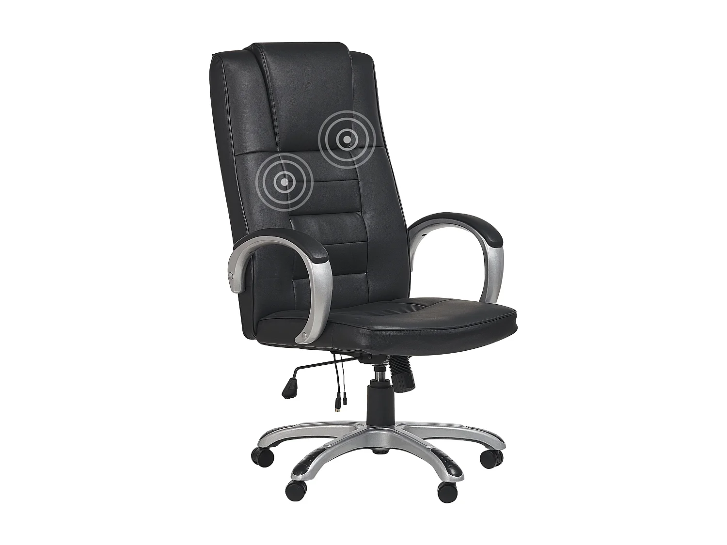 Fauteuil massant avec fonction chauffante GRANDEUR Cuir PU Noir