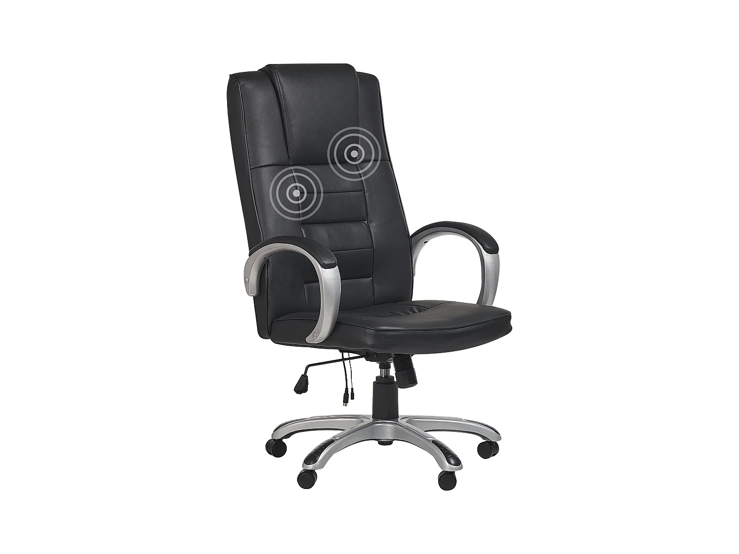 Fauteuil massant avec fonction chauffante GRANDEUR Cuir PU Noir
