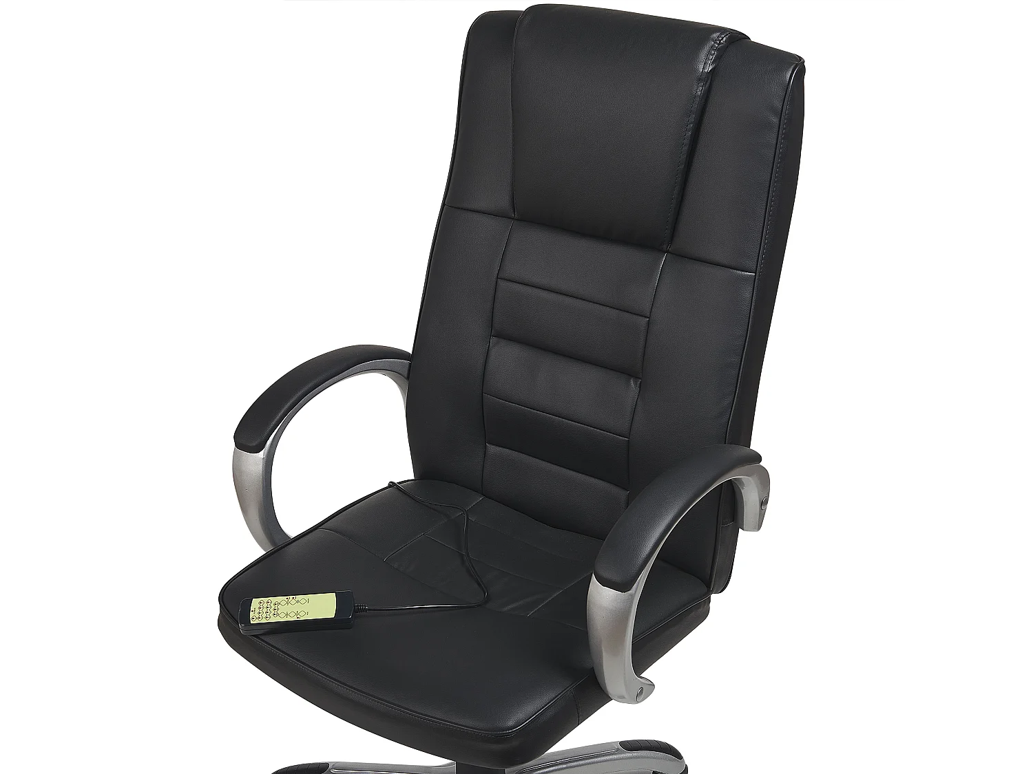 Fauteuil massant avec fonction chauffante GRANDEUR Cuir PU Noir