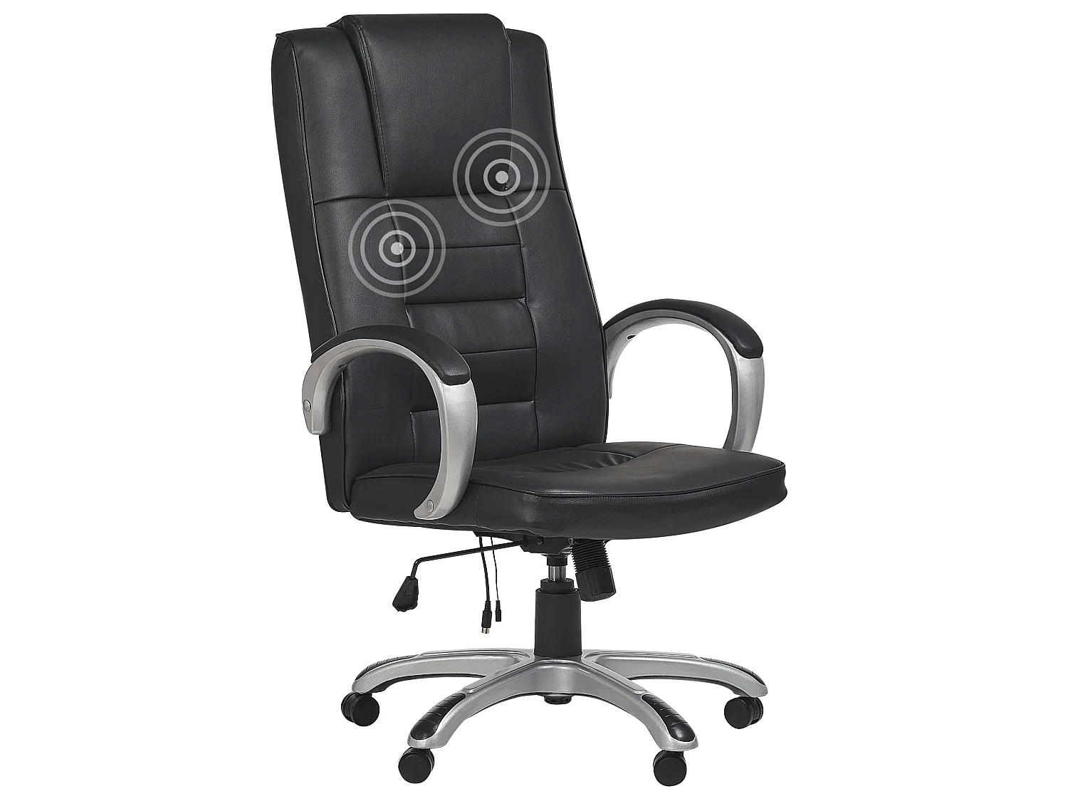 Fauteuil massant avec fonction chauffante GRANDEUR Cuir PU Noir