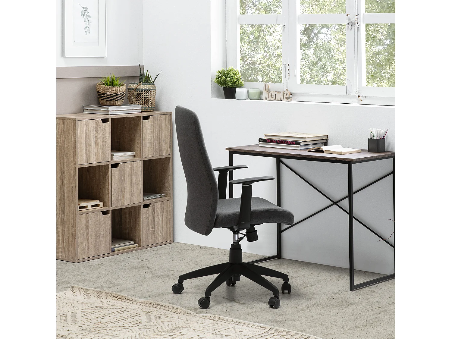 MILOS LIFE | Sedia A 4 Razze Sedia Girevole A 4 Razze In Tessuto Con Braccioli Milos Life Sedia A 4 Razze 619937