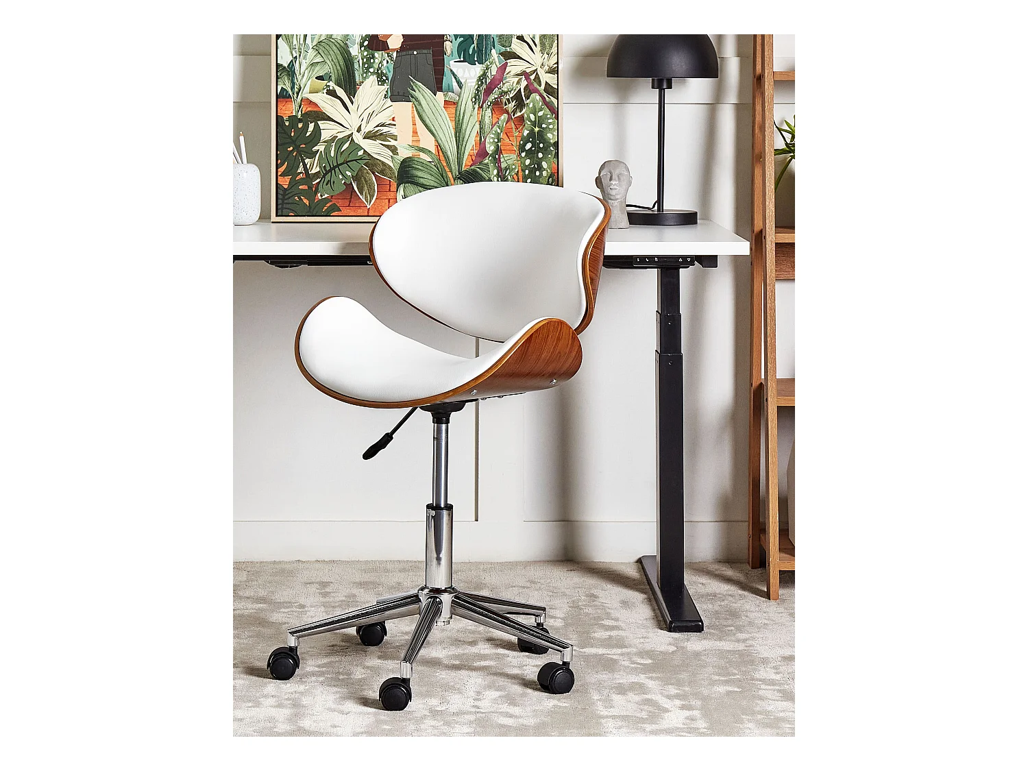 Bureaustoel Draaibaar ROTTERDAM Kunstleer Wit