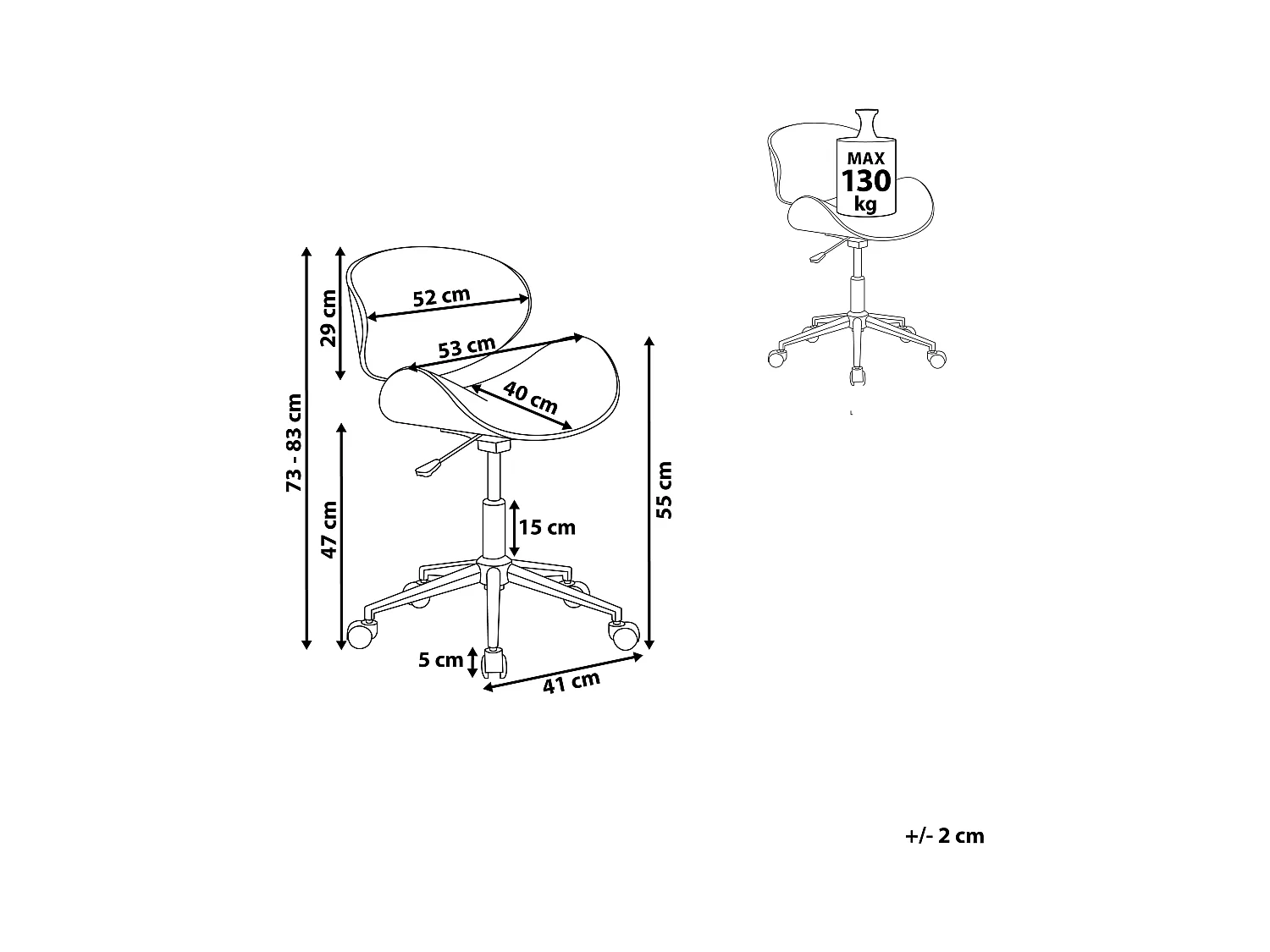 Bureaustoel Draaibaar ROTTERDAM Kunstleer Wit