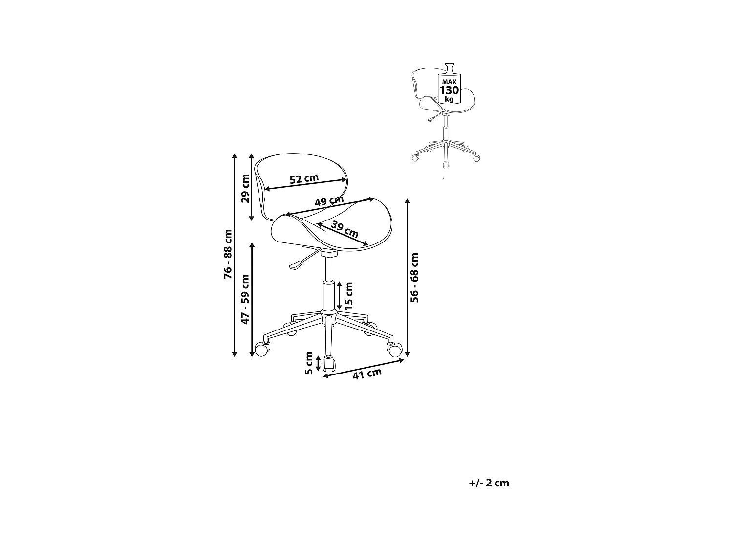 Bureaustoel Draaibaar ROTTERDAM Kunstleer Wit