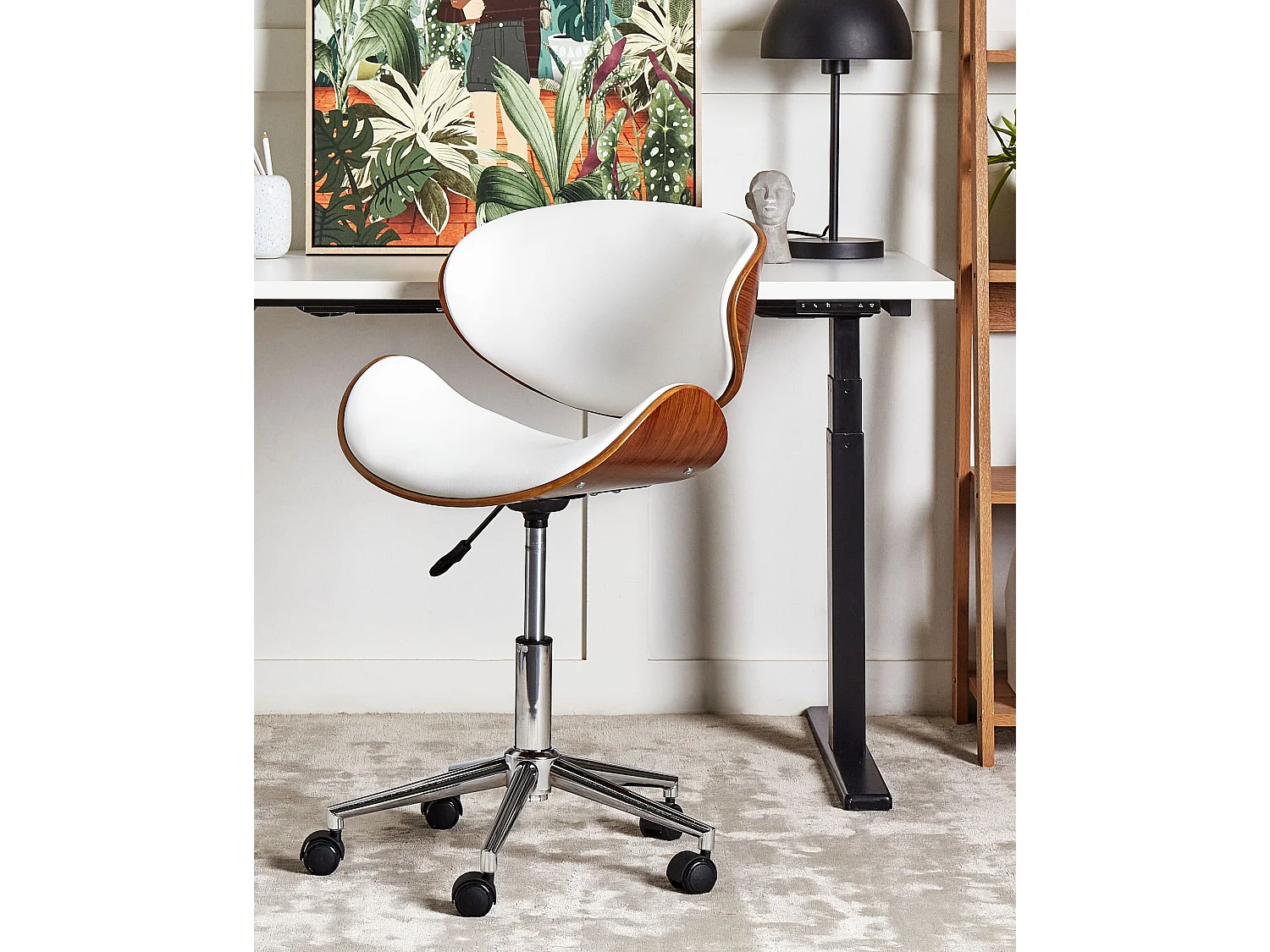 Chaise de bureau ROTTERDAM Cuir PU Blanc