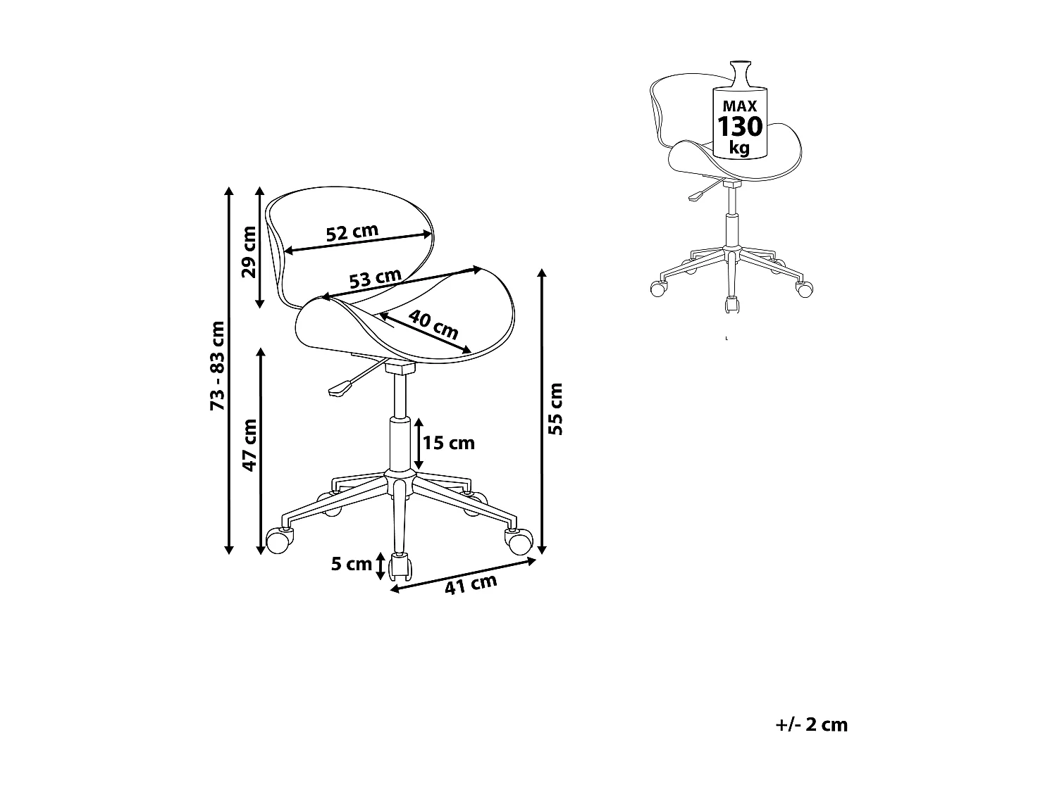 Chaise de bureau ROTTERDAM Cuir PU Blanc