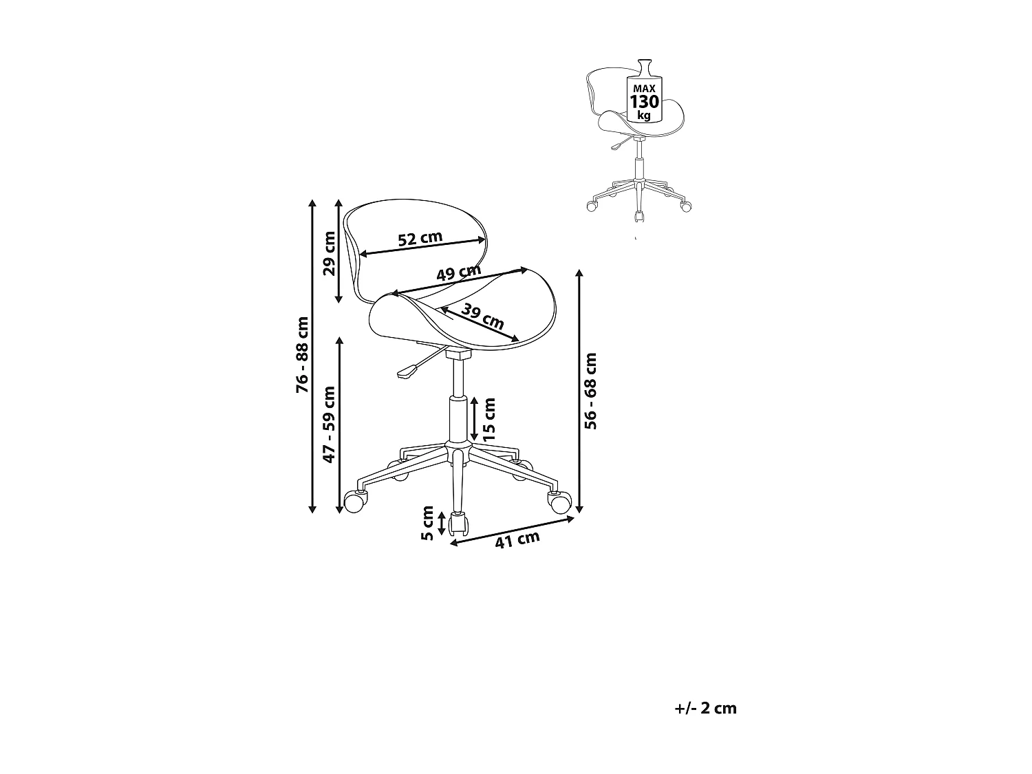 Chaise de bureau ROTTERDAM Cuir PU Blanc