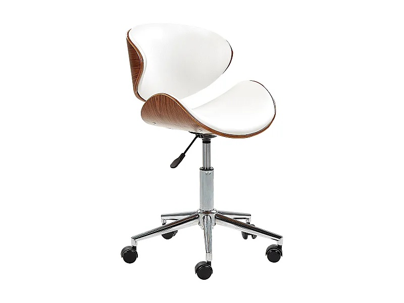 Barhocker mit Rollen höhenverstellbar Kunstleder weiß Modern Rotterdam