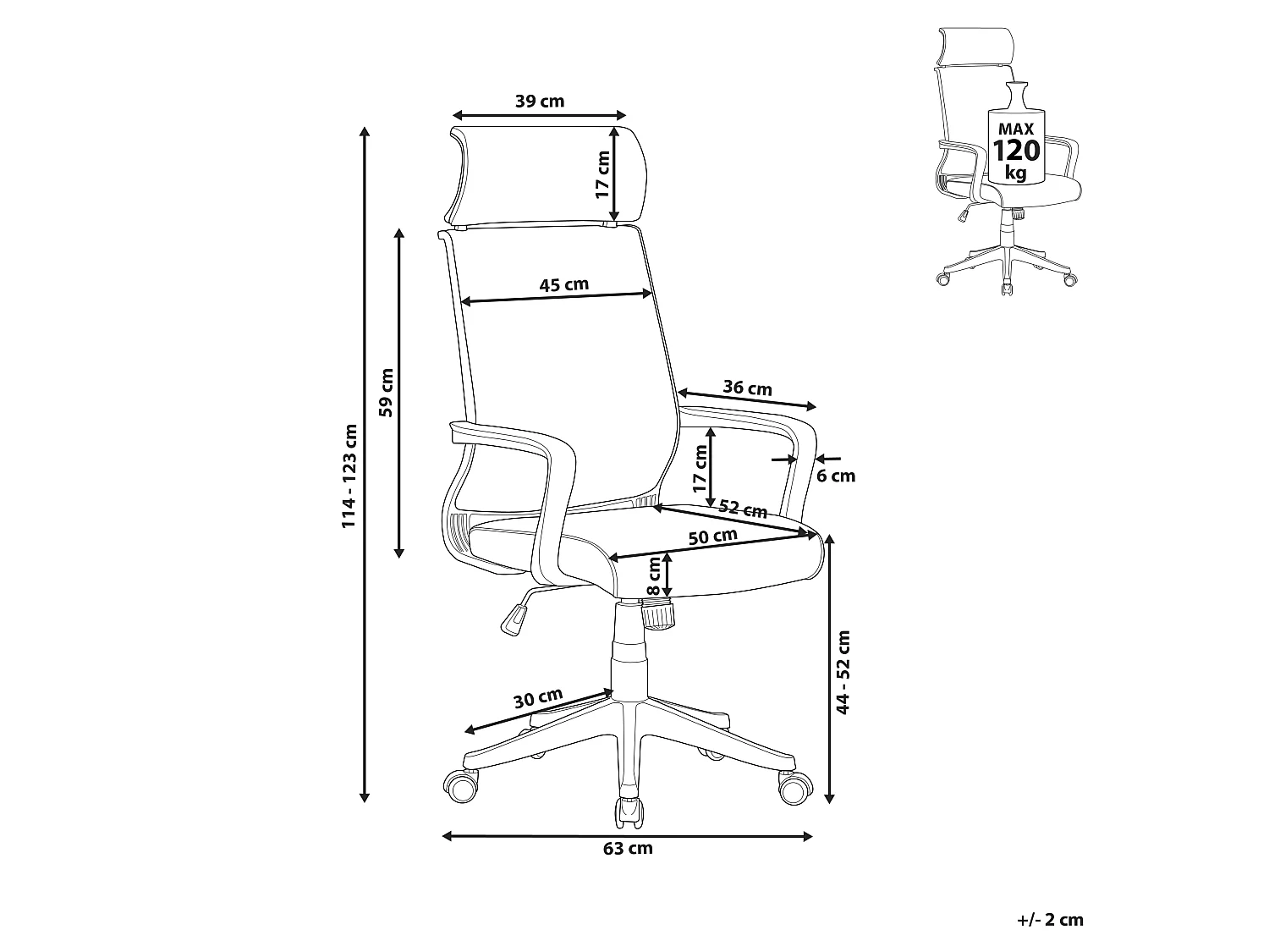Chaise de bureau Marron clair LEADER