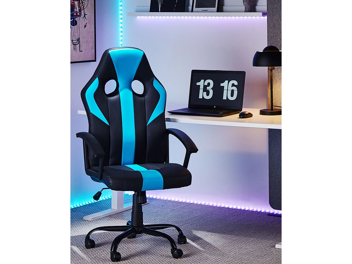 Chaise de bureau SUCCESS Cuir PU Turquoise