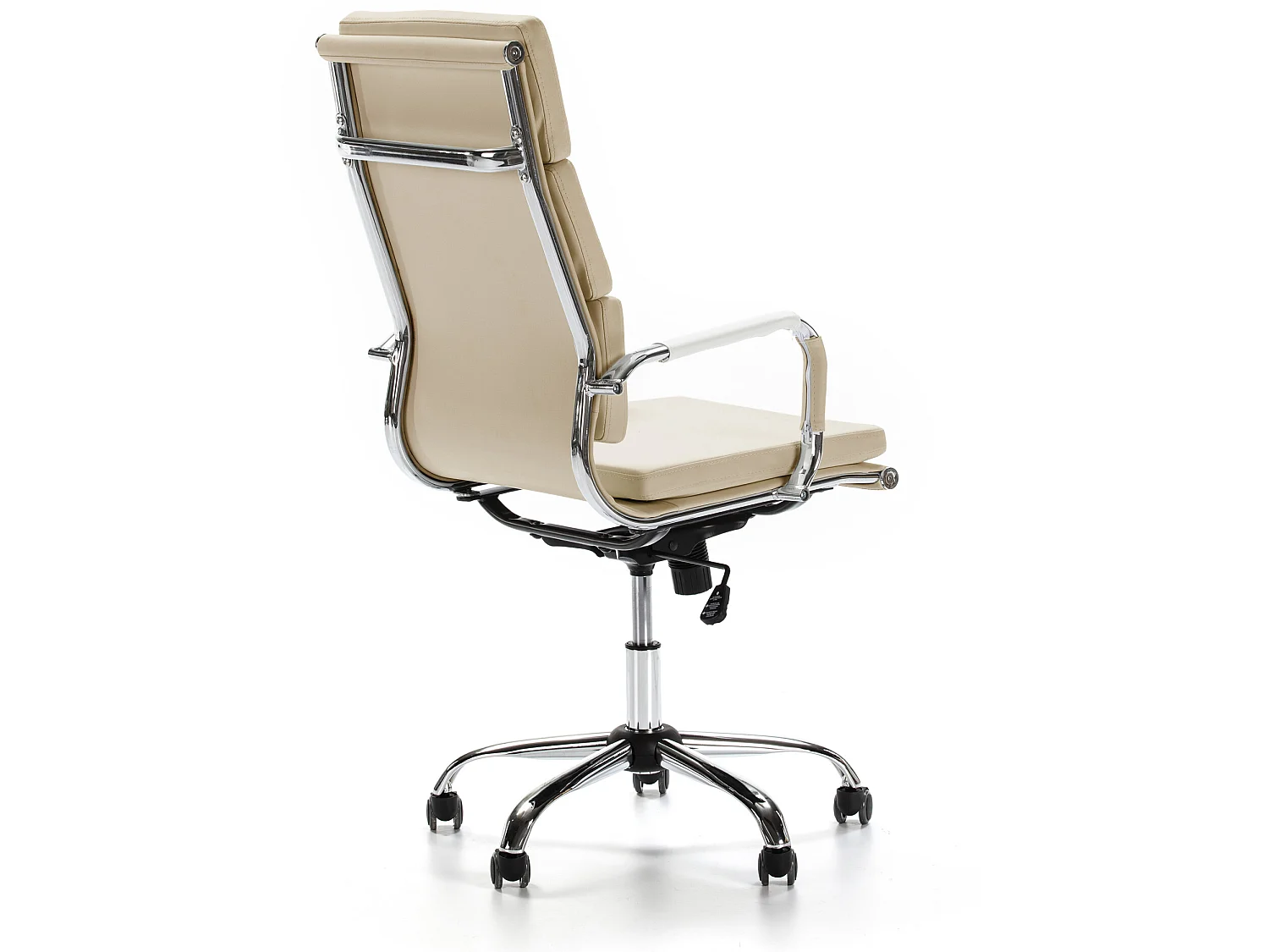 Sedia da Ufficio Morgan reclinabile Taupe, Ecopelle, Sedia Executive con poggiatesta Imbottito, Altezza Regolabile, Design ergonomico