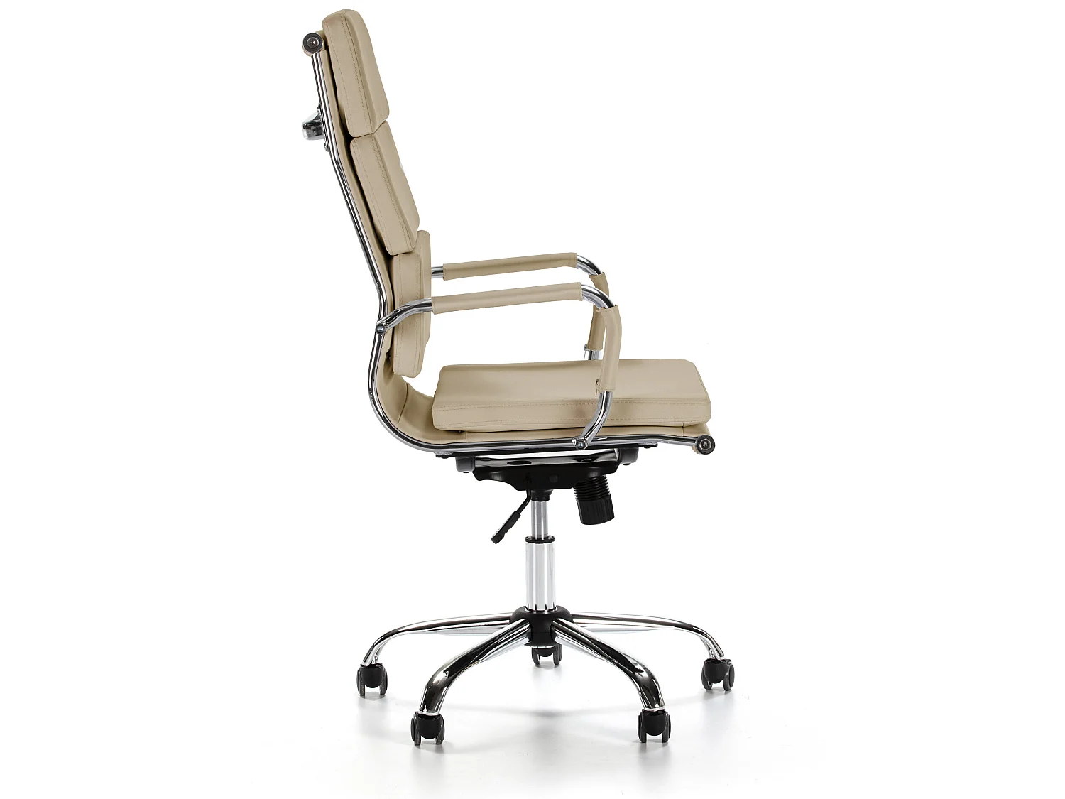 Sillón de Oficina Morgan reclinable Taupe, Piel sintética, Altura Ajustable