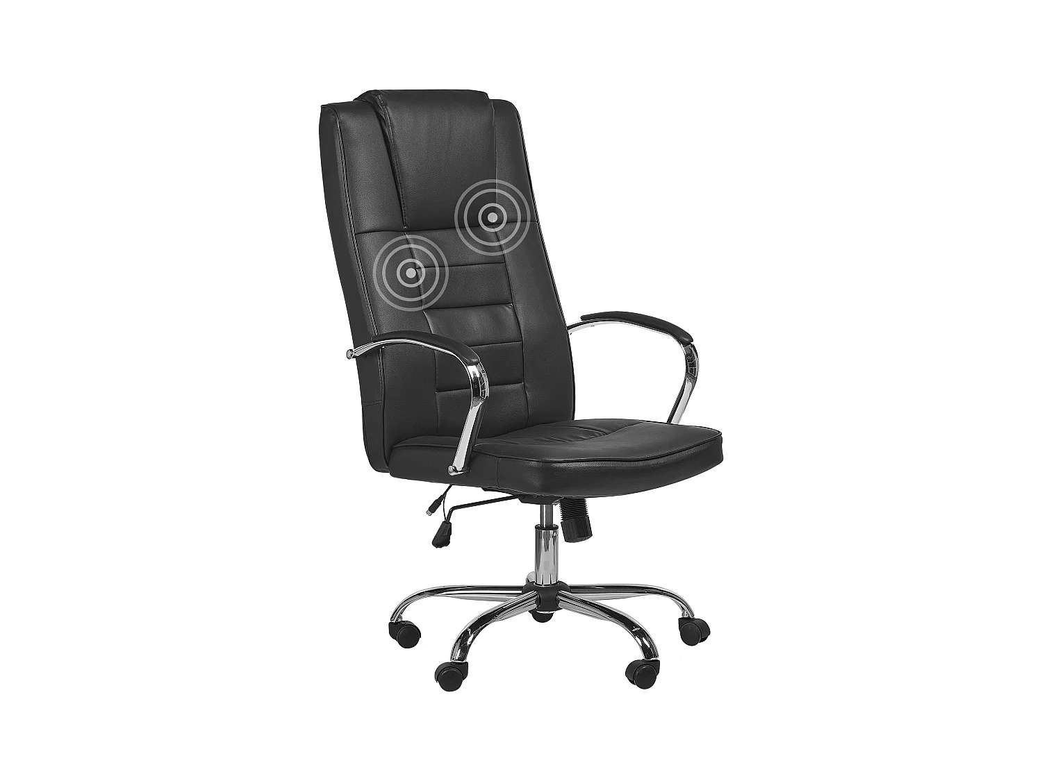 Fauteuil massant avec fonction chauffante GRANDEUR Cuir PU Noir