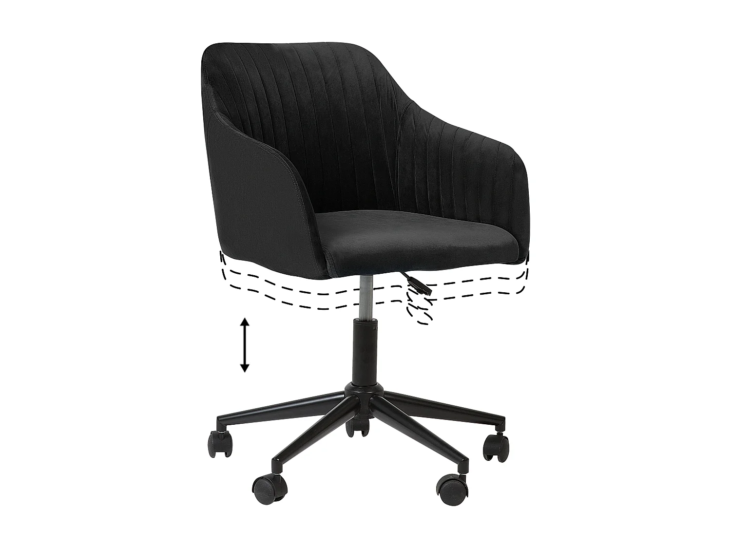 Chaise de bureau VENICE Velours Noir