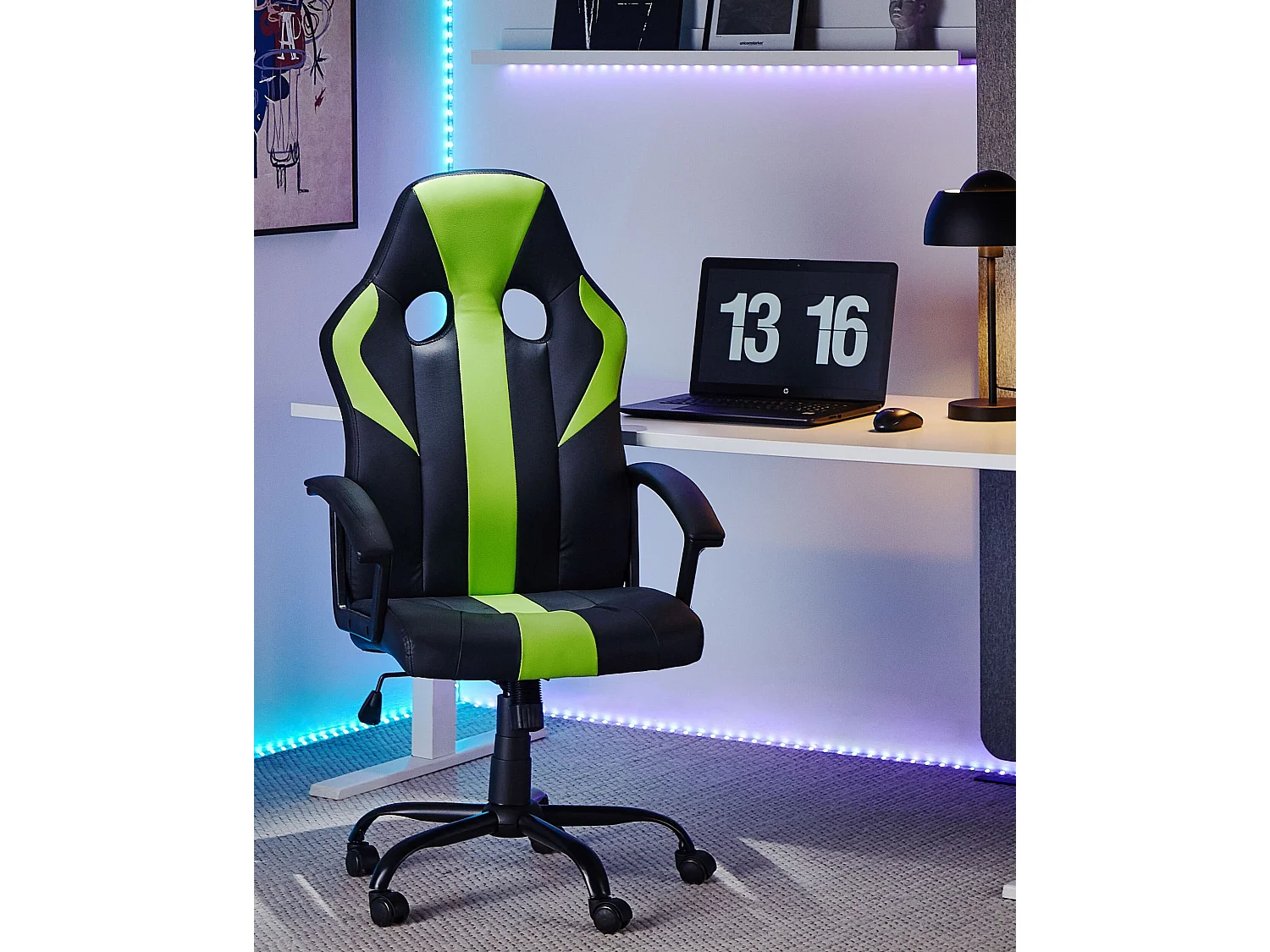 Chaise de bureau SUCCESS Cuir PU Vert citron