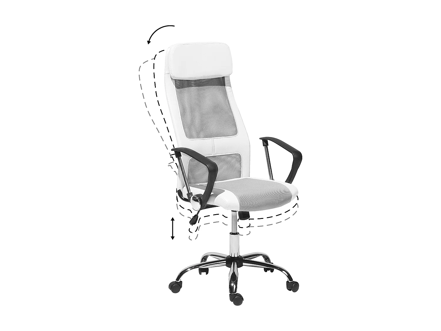 Chaise de bureau PIONEER Cuir PU Blanc