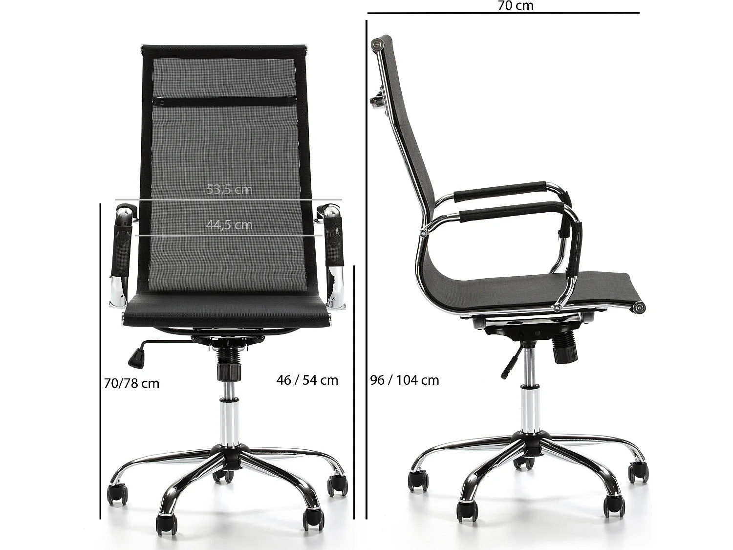 Fauteuil de Bureau inclinable Slim, Hauteur réglable, Design Ergonomique