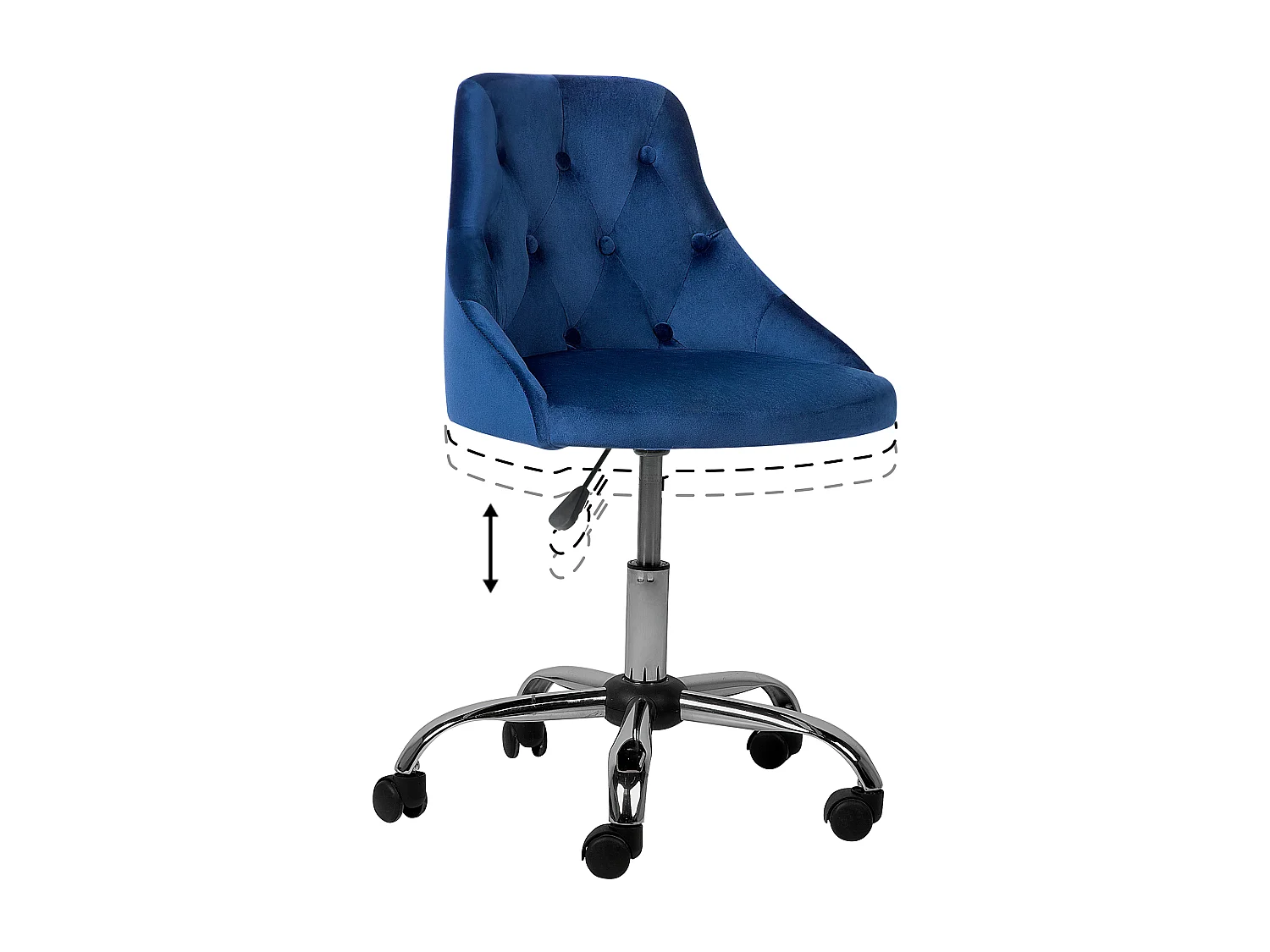 Bureaustoel Draaibaar PARRISH Fluweel Marineblauw