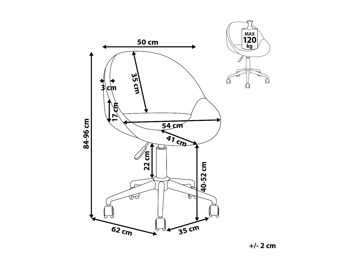 Krzesło biurowe Obrotowy SELMA Welur Szary