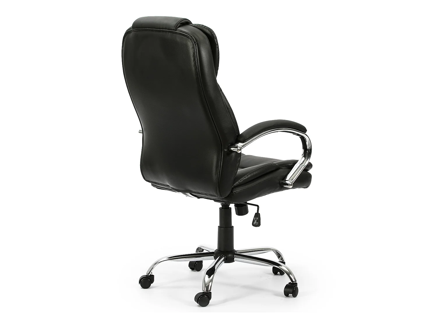 Poltrona da Ufficio Nixon sollevabile e reclinabile Rivestita in Ecopelle, Colore Nero, Metallo Cromato