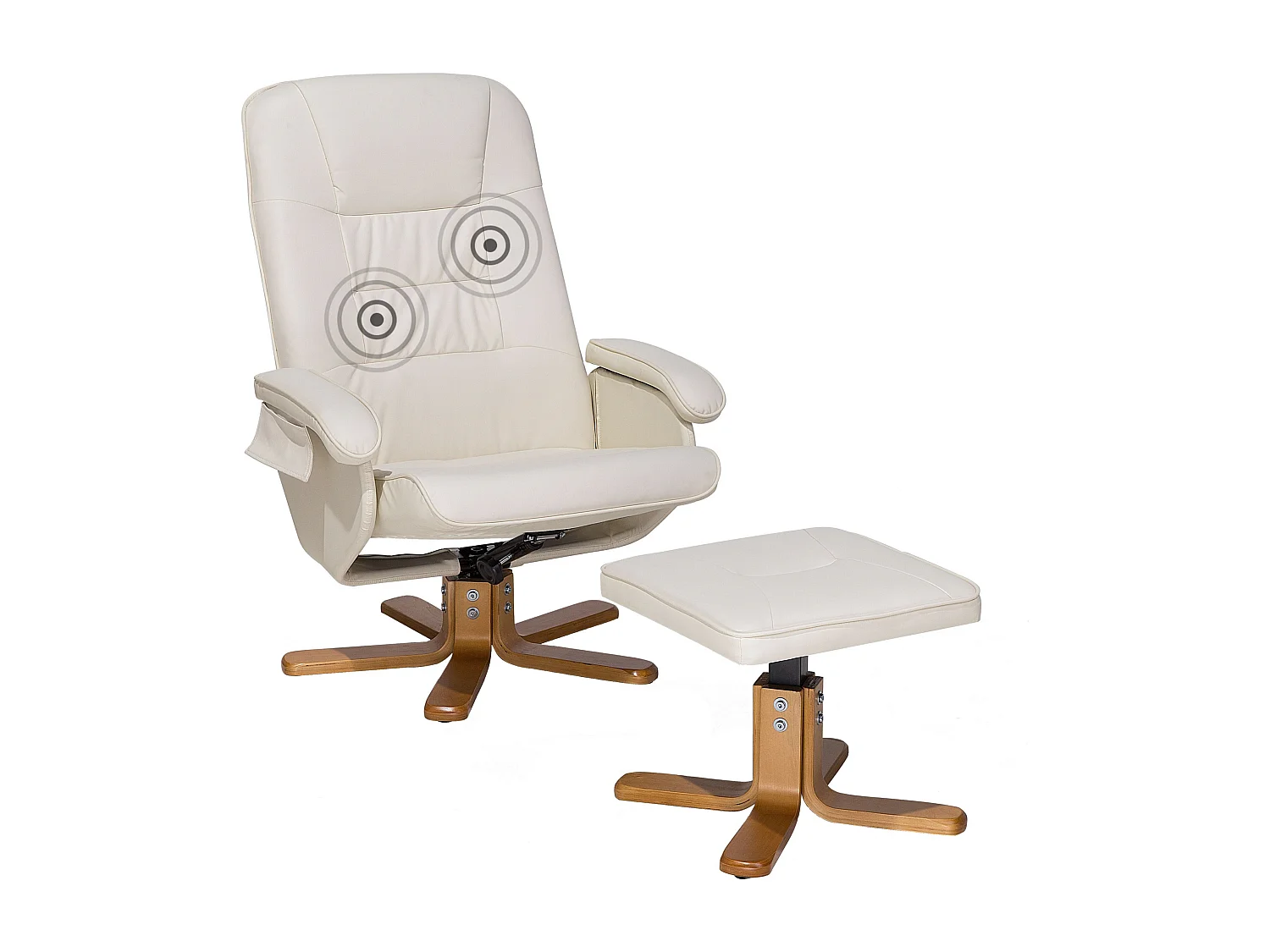 Fauteuil massant RELAXPRO Cuir PU Blanc cassé