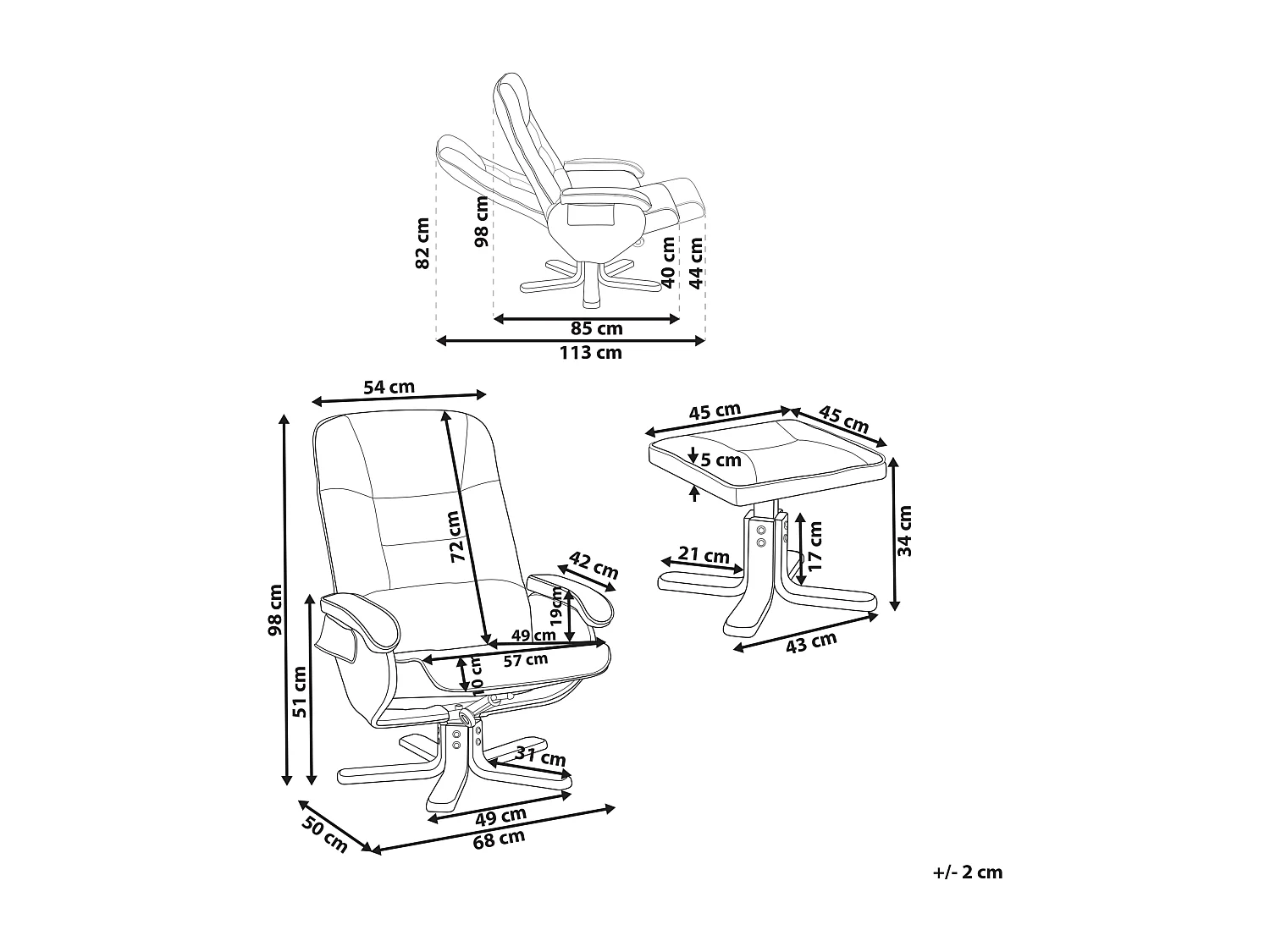 Fauteuil massant RELAXPRO Cuir PU Blanc cassé
