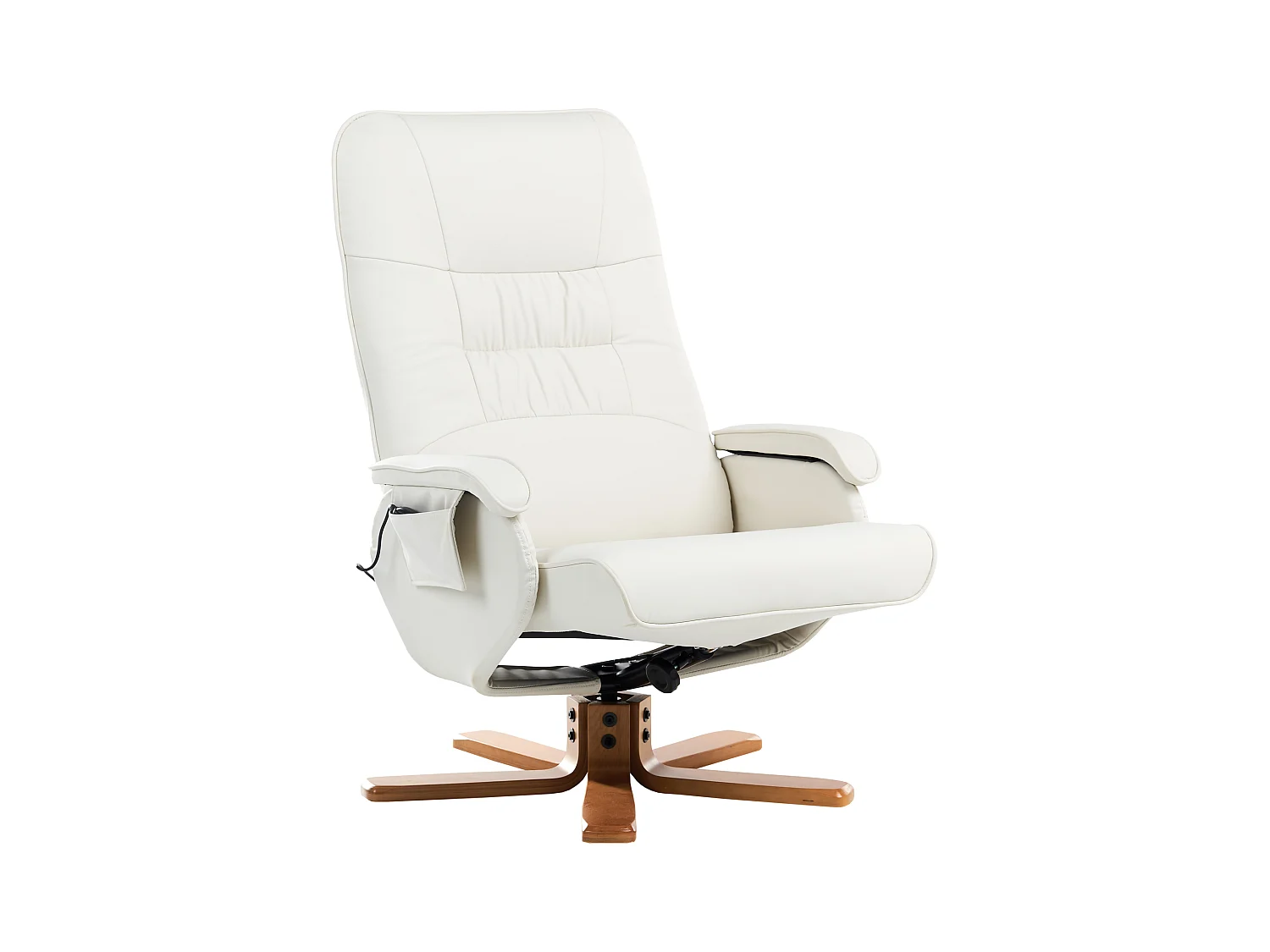 Fauteuil massant RELAXPRO Cuir PU Blanc cassé