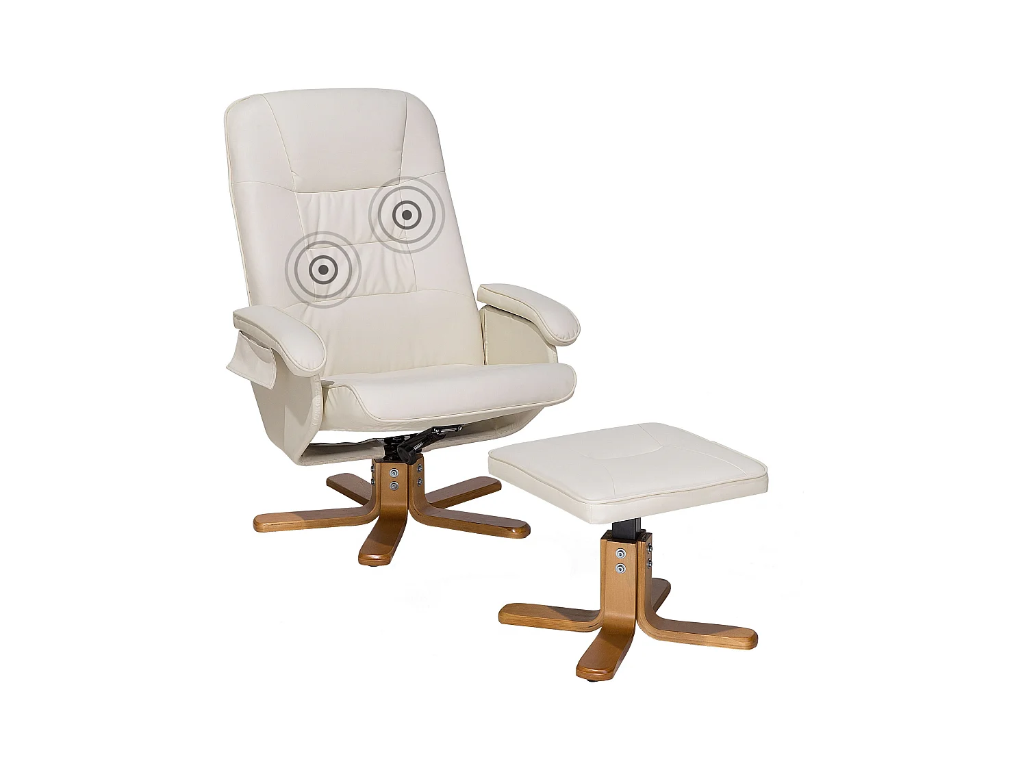 Fauteuil massant RELAXPRO Cuir PU Blanc cassé