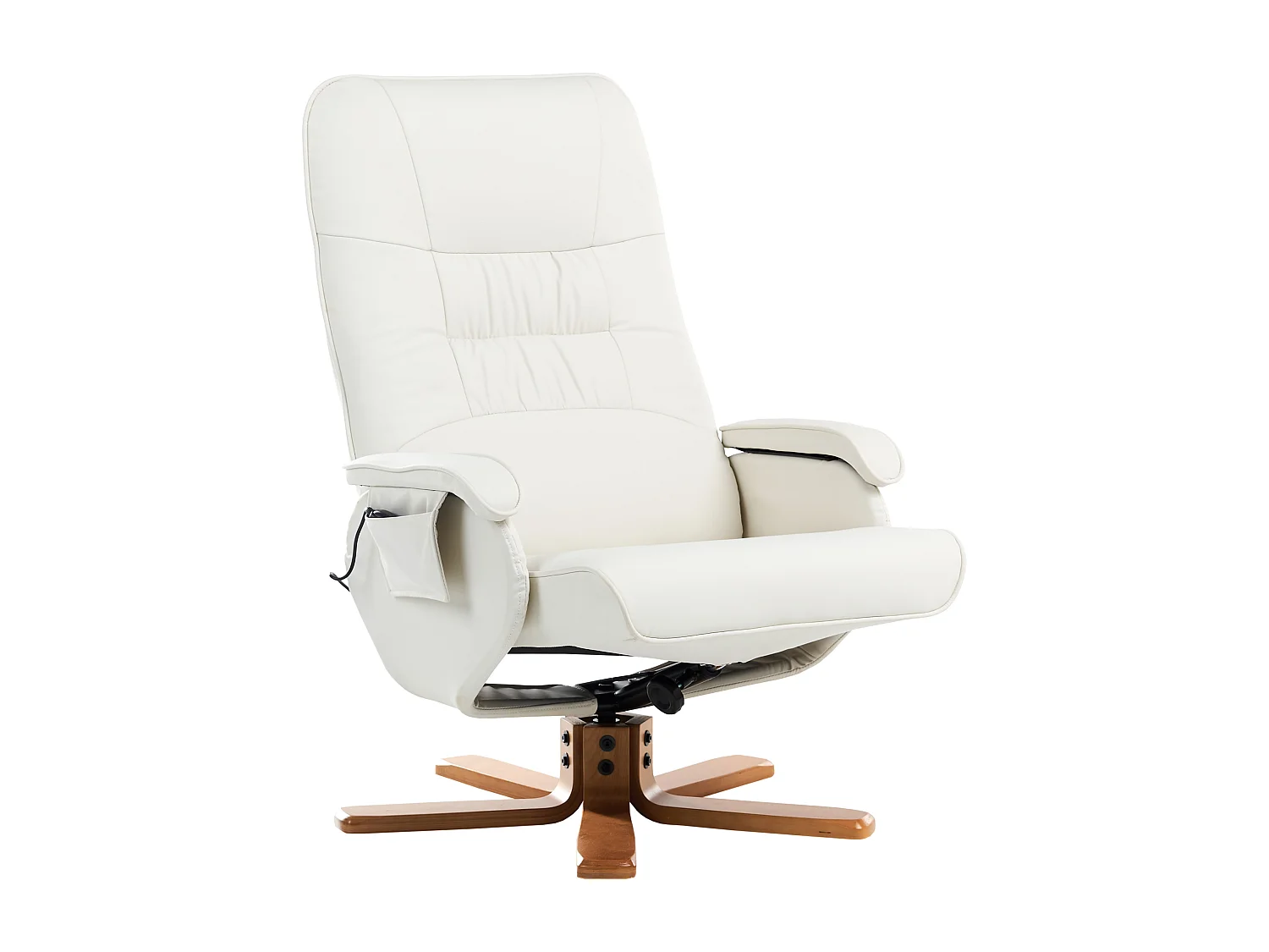 Fauteuil massant RELAXPRO Cuir PU Blanc cassé