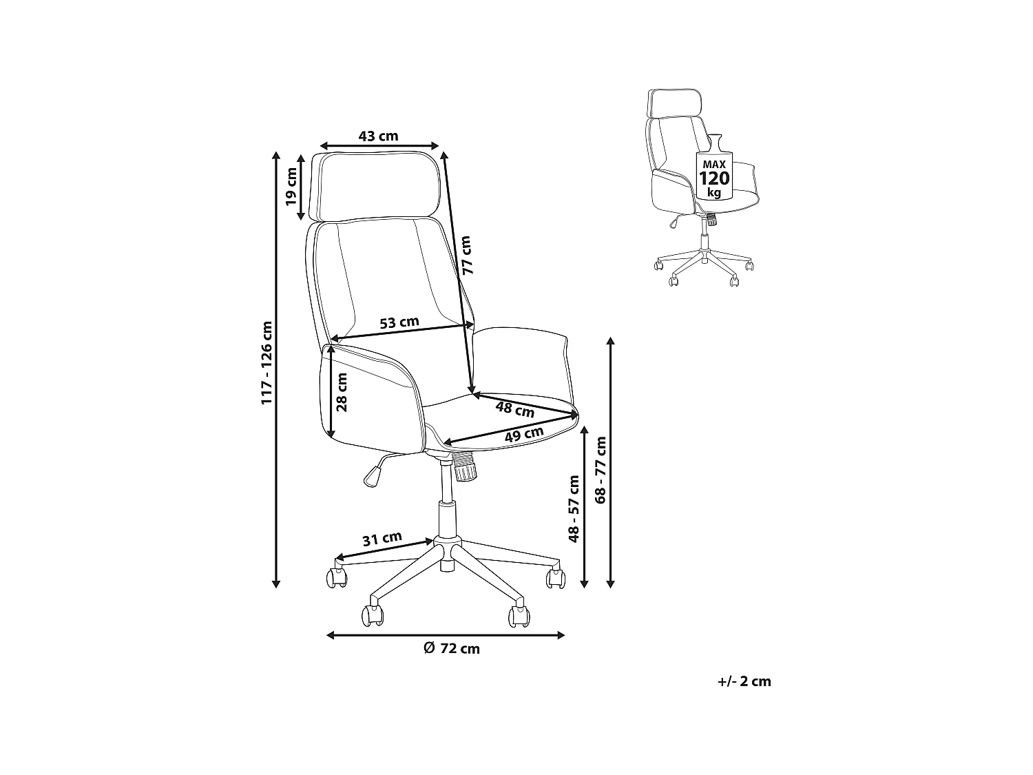 Chaise de bureau PILOT Gris