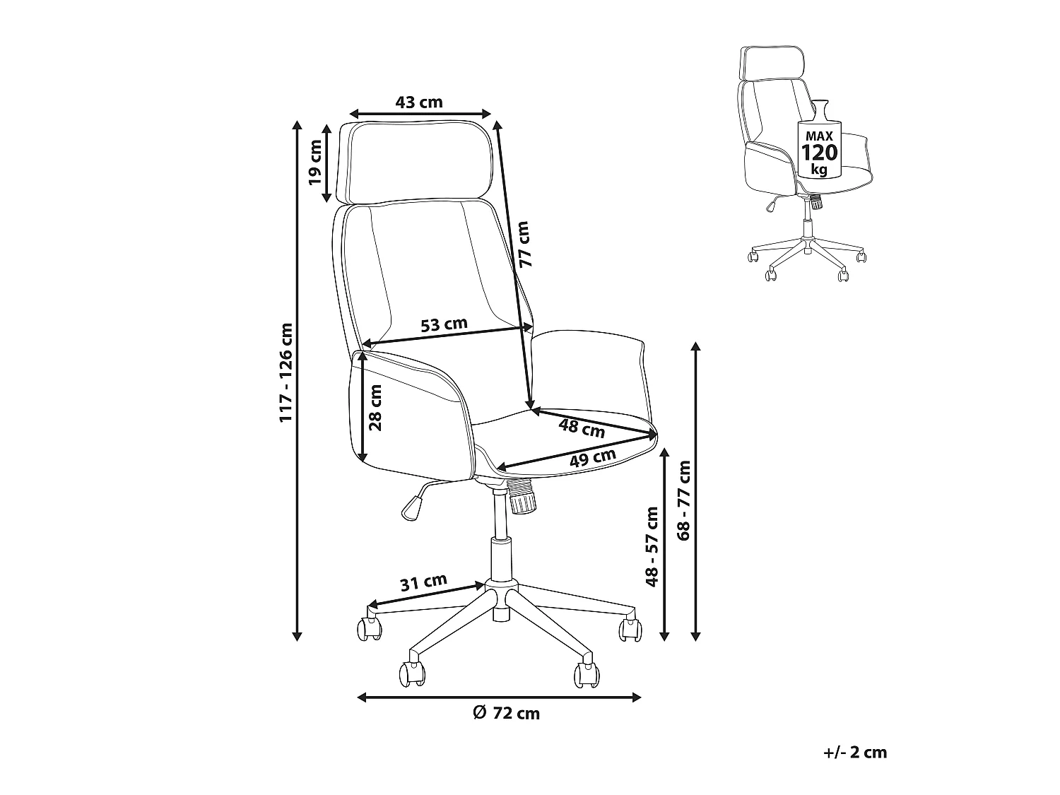Chaise de bureau PILOT Gris